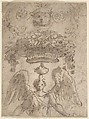 Design of an Urn with Figural Ornament, Anonymous, Italian, 17th century Italian, Pen and brown ink, brush and brown wash