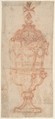 Design for a Chalice Surmounted by a Maltese Cross, Anonymous, Italian, Florentine, second half of the 16th century  Italian, Red chalk and leadpoint