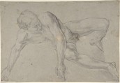 The Rape of Helena; verso: Study of a Kneeling Nude Male Figure, Daniel Seiter (Austrian, Vienna 1647–1705 Turin), Pen and brown ink, heightened with white bodycolour, over black chalk