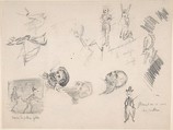 Notebook with sketches and notes, Félicien Rops (Belgian, Namur 1833–1898 Essonnes), Graphite