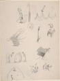Notebook with sketches and notes, Félicien Rops (Belgian, Namur 1833–1898 Essonnes), Graphite