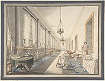 Interior, Leningrad?, Charles de Brocktorff  Danish, Watercolor