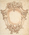 Design for a Cartouche, Anonymous, Italian, 17th or 18th century  Italian, Pen and brown ink, brush and brown wash