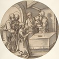 The Presentation of the Infant Jesus in the Temple, Sebald Beham German, Pen and brown ink, gray and some pink wash, red chalk