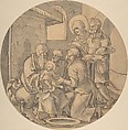 The Circumcision of Christ, Sebald Beham German, Pen and brown ink, brush and gray wash, over black chalk