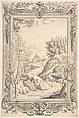 Landscape with Ornamental Frame, Johann Melchior Füssli Swiss, Pen and brown ink, brush and gray wash(landscape)<br/>Pen and black ink, brush and gray wash over traces of black chalk (?) underdrawing (frame) Laid paper.