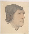 Portrait of John Poyntz, Attributed to Hans Holbein the Younger (German, Augsburg 1497/98–1543 London), Black and red chalk (use of stumping), brush and brown wash and black ink