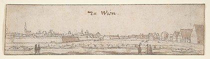 View of Vienna, Wenceslaus Hollar  Bohemian, Black chalk, pen and brown ink, brown wash
