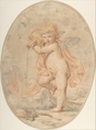 Cupid Pouring Water on a Burning Heart, Anonymous, Italian, 18th century  Italian, Red, black and yellow chalk