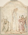 An Execution, Anonymous, Italian, Venetian, 18th century Italian, Pen and ink, brush and wash of various colors