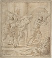 Flagellation, Anonymous, Italian, Venetian, 18th century Italian, Pen and brown ink, washed