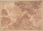 Landscape, Anonymous, Italian, 18th century  Italian, Red chalk