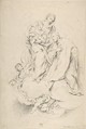 Holy Family, Anonymous, Italian, 18th century Italian, Black chalk