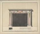 Mantel Design, Anonymous, Italian, 18th century Italian, Ink and watercolor
