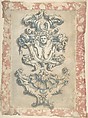 Sculptural Ornament, Anonymous, Italian, 18th century  Italian, Pen and ink, brush and gray and blue wash