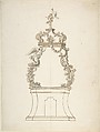 Design for a Monstrance, Anonymous, Italian, 18th century  Italian, Pen and ink and gray wash