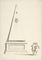 Funerary Monument with Two Male Figures (Santa Maria del Popolo, Cappella Chigi, Rome), Anonymous, Italian, 18th century  Italian, Pen and brown ink, brush and gray wash, over graphite