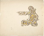 Half Rococo Cartouche with Cherubs, Anonymous, Italian, 18th century  Italian, Pen and ink, gray wash, and watercolor