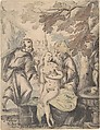 Susanna and the Elders, Augustin Medow German, Pen and black and brown ink, brush and gray ink, and some watercolor