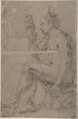 Recto: The Concert
Verso: Seated Male Nude, Attributed to Johann Liss (German, Oldenburg ca. 1595/1600–1631 Verona), Black chalk on brown paperf