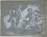Jupiter and Ganymede, Johan Carl Loth German, Pen and brown ink, heightened with white