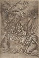 The Christ Child Adored by Angels, Gottfried de Wedig (German, Cologne 1583–1641 Cologne), Black chalk, pen and brown ink and wash and white heightening