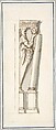 An Architectural Detail: A Herm Figure Placing or Removing a Column from Under an Entablature (after Stucco Frame by Daniele da Volterra from Orsini Chapel, Santa Trinità dei Monti), Anonymous, Italian, 18th century  Italian, Pen and brown ink, brush and gray wash, over graphite