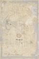 Architectural Drawing (recto); Sketch of a Figure (verso), Anonymous, Italian, 18th century, Pen and brown ink, over lead or graphite on cream laid paper (recto); oval framing lines in pen and brown ink; black chalk (verso)