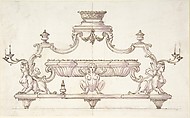 Design for a Centerpiece, Anonymous, 18th century, Pen and ink and lavender wash