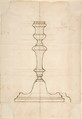 Candlestick, Anonymous, Italian, 18th century, Pen and brown ink over graphite