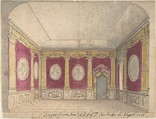 Design of a Room of the Infante Don Carlo, King of Naples, Anonymous, Italian, 18th century Italian, Pen and watercolor