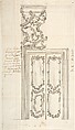 Design for a Door and Stucco Overdoor Decorations, Anonymous, Italian, 18th century ? Italian, Pen and black and brown ink with gray wash, over a graphite outline