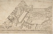 Perspective Design for a Ceiling, Anonymous, Italian, 18th century Italian, Pen and ink and gray wash