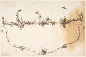 Design for Mirror or Box, Anonymous, Italian, Venetian, 18th century Italian, Pen and brush