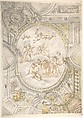 Design for a Ceiling with Virgin and Child in Glory, Anonymous, Italian, 18th century Italian, Pen and ink wiht yellow, gray and brown wash
