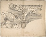 Design for the Decoration of a Cornice, Anonymous, Italian, 18th century, Pen and ink and gray wash