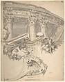 Architectural Capriccio, Anonymous, Italian, 18th century Italian, Pen and ink and gray wash