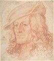 Portrait of a man, bust-length, wearing a hat, Hans Schäufelein German, Red chalk