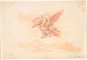 The Rape of Ganymede, Sophia Blesendorf (German, active late 17th century), Red chalk, with graphite underdrawing