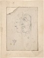 Two Heads of an Old and a Young Woman Looking to the Left (Ages of Woman?), Frederick III, King of Denmark and Norway (Hadersleben 1609–1670 Copenhagen), Graphite. Framing line in pen and brown ink on support (by Zoller?)