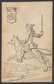 Rose King: A Man Astride a Fox, Johannes Brandenberg (Swiss, Zug 1661–1729 Zug), Pen and black ink