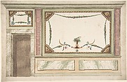 Design for a Wall Decoration, Anonymous, Italian, 18th century Italian, Ink, wash, and watercolor