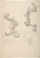 Ornamental Design with Acanthus Leaves (recto), Capital (verso), Anonymous, Italian, 18th century, Ink and gray wash