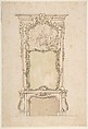 Design for Chimney Piece, Anonymous, Italian, 18th century  Italian, Pen, sepia ink and wash; green watercolor