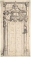 Design for a Doorway, Anonymous, Italian, Piedmontese, 18th century  Italian, Pen and brown ink, brush and gray wash, over leadpoint or graphite; framing outlines in pen and brown ink