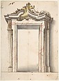 Two Alternate Designs for a Doorway, Anonymous, Italian, Piedmontese, 18th century Italian, Pen and brown ink, brush and brown, gray, yellow, and red wash, over leadpoint or graphite