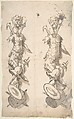 Two Designs for Trophies, Anonymous, Italian, Piedmontese, 18th century  Italian, Pen and black ink, brush and gray-brown wash, over leadpoint or graphite