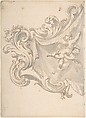Design for a Crest with Drapery and Two Putti, Anonymous, Italian, Piedmontese, 18th century  Italian, Pen and brown ink, brush and gray wash, over leadpoint or graphite