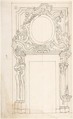 Architectural project for door, Anonymous, Italian, Piedmontese, 18th century  Italian, Pen and brown ink over leadpoint, with ruled and compass construction