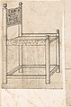 Perspectival Drawing of an Armchair, Peter Flötner German, Pen and black ink, brush and gray wash